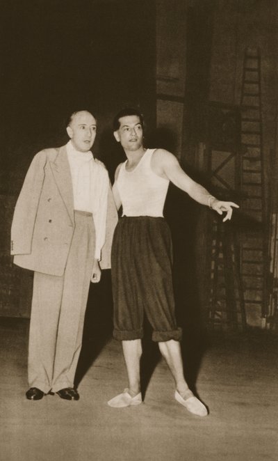 Serge Lifar and the Marquis de Cuevas at the Theatre de Monte Carlo, from Grand Ballet de Monte-Carlo, 1949 (photogravure) by French Photographer